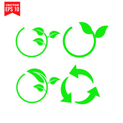 Fototapeta premium vector set of recycle icons Icon symbol Flat vector illustration for graphic and web design. 