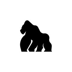 Obraz premium Gorilla sillhouette. Logo icon vector.