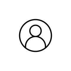 User Icon, User symbol in outline style on white background