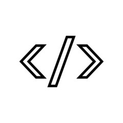 Fototapeta premium Code Icon in outline style on white background
