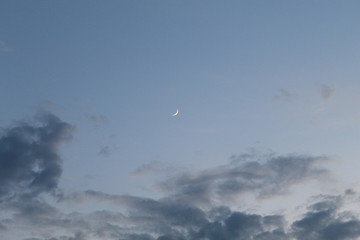 Amazing waxing crescent moon at this evening. 