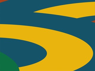 Beautiful of Colorful Art Green, Blue and Yellow, Abstract Modern Shape. Image for Background or Wallpaper
