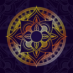 beautiful mandala with purple color background