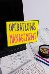 Handwriting text Operations Management. Conceptual photo ensure Inputs to Output the Production and...