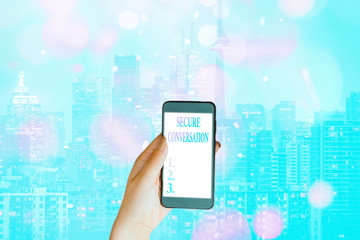 Handwriting text writing Secure Conversation. Conceptual photo Secured Encrypted Communication...