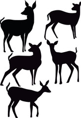 Deer and antlers graphic design vector art