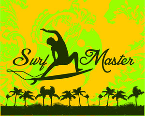 Surf master graphic design vector art