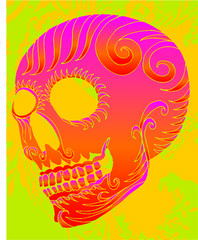 Tattoo tribal skull graphic design vector art