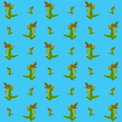 Crocodile Stands While Holding a Basketball Cute Illustration, Cartoon Funny Character, Pattern Wallpaper 