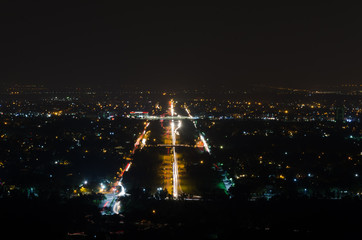 Fototapeta na wymiar View of Islamabad City at Night View from Daman-e-Koh, Islamabad, Pakistan
