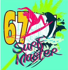 Surf master graphic design vector art
