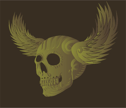 Tattoo tribal skull graphic design vector art