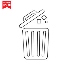 recycling symbol with garbage Icon symbol Flat vector illustration for graphic and web design.