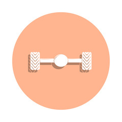 Car axle badge icon. Simple glyph, flat vector of cars service and repair parts icons for ui and ux, website or mobile application