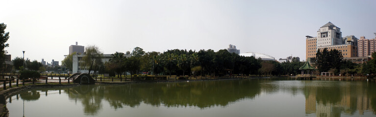 Fototapeta na wymiar Afternoon view of some landscape around Drunken Moon Lake of National Taiwan University