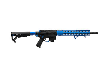 Modern automatic rifle isolated on white