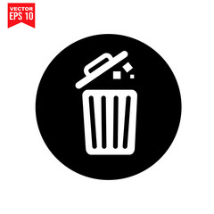 recycling symbol with garbage Icon symbol Flat vector illustration for graphic and web design.