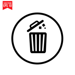 recycling symbol with garbage Icon symbol Flat vector illustration for graphic and web design.