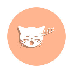 Sleeping cat badge icon. Simple glyph, flat vector of cat smile icons for ui and ux, website or mobile application