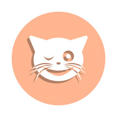 Wink cat badge icon. Simple glyph, flat vector of cat smile icons for ui and ux, website or mobile application