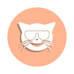 Sunglasses cat badge icon. Simple glyph, flat vector of cat smile icons for ui and ux, website or mobile application