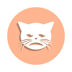 Unamused cat badge icon. Simple glyph, flat vector of cat smile icons for ui and ux, website or mobile application