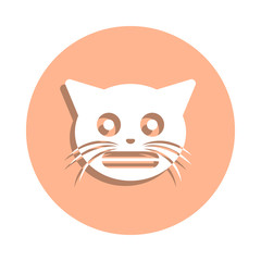 Grin cat badge icon. Simple glyph, flat vector of cat smile icons for ui and ux, website or mobile application