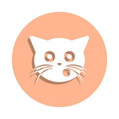Blimey cat badge icon. Simple glyph, flat vector of cat smile icons for ui and ux, website or mobile application