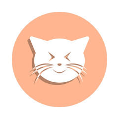 Oh yeah cat badge icon. Simple glyph, flat vector of cat smile icons for ui and ux, website or mobile application