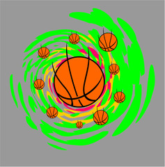Basketball sports print embroidery graphic design vector art