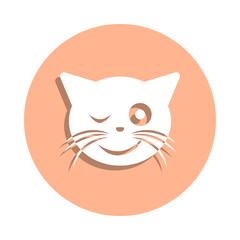 Wink cat badge icon. Simple glyph, flat vector of cat smile icons for ui and ux, website or mobile application