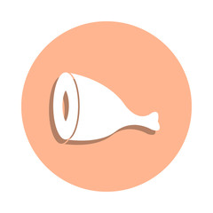 Pork leg badge icon. Simple glyph, flat vector of farm icons for ui and ux, website or mobile application