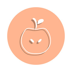 Sliced ??Apple badge icon. Simple glyph, flat vector of farm icons for ui and ux, website or mobile application
