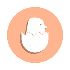 Chicken in egg badge icon. Simple glyph, flat vector of farm icons for ui and ux, website or mobile application