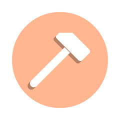 A hammer badge icon. Simple glyph, flat vector of farm icons for ui and ux, website or mobile application