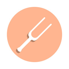 Tuning fork badge icon. Simple glyph, flat vector of music icons for ui and ux, website or mobile application