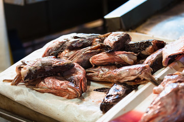 Fishes for sale in a market