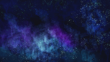 Obraz premium Pintura cósmica con textura de acuarela y gran contraste.