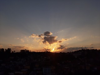 sunset over the city