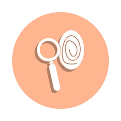 Fingerprints badge icon. Simple glyph, flat vector of police icons for ui and ux, website or mobile application