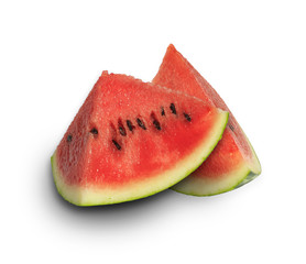 Sliced watermelon, isolated on a white background