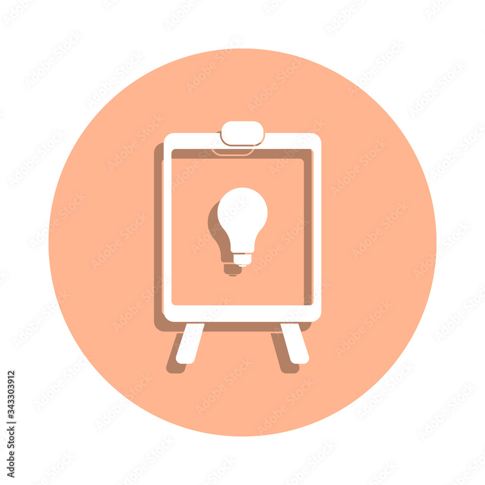 Poster idea on canvas badge icon. simple glyph, flat vector of university life icons for ui and ux, website