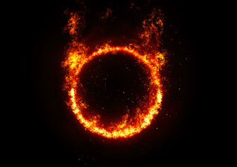 抽象的な火の輪