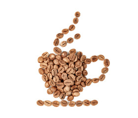 Coffee beans isolated on white background
