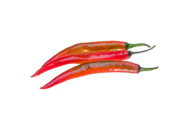 Close up chili pepper isolated on white background.