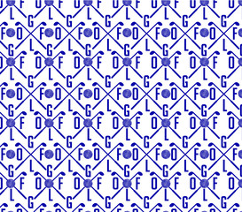 Golf sports pattern background print and embroidery graphic design vector art