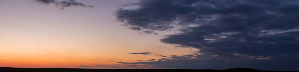 The stormy clouds on sunset 