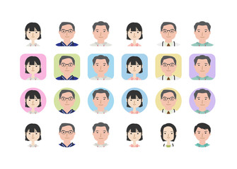 熟練医師と看護師たちの顔アイコン

