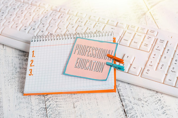 Word writing text Professional Education. Business photo showcasing Continuing Education Units...