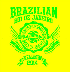 Brazilian soccer sports graphic design vector art